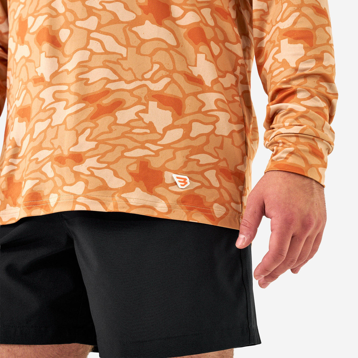 Burlebo Orange Texas Camo Performance Hoodie
