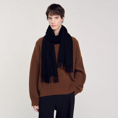 Sandro / Wool and cashmere scarf Black