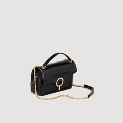 Sandro / Mock croc leather Yza bag Black