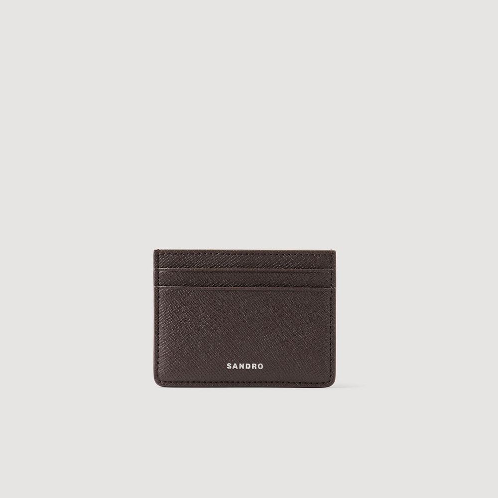 Sandro / Reconstituted leather cardholder Chocolate