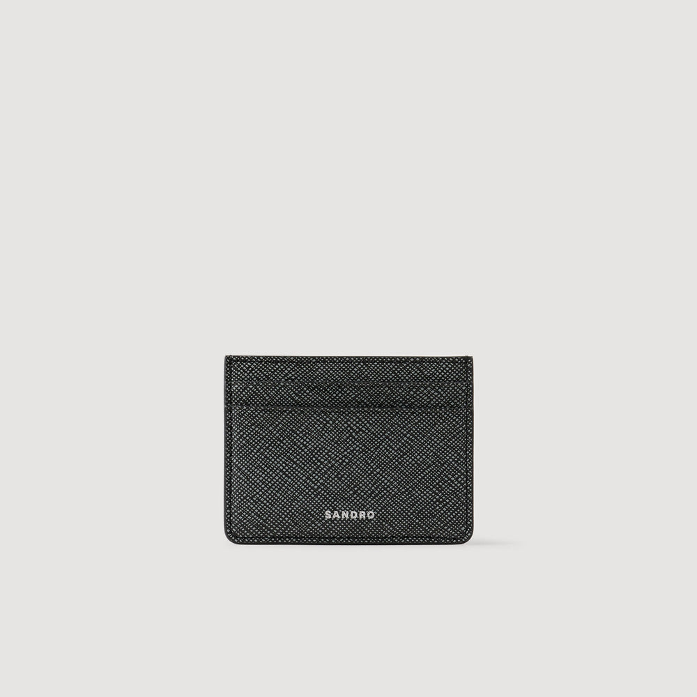 Sandro / Reconstituted leather cardholder Graphites