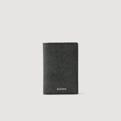 Sandro / Reconstituted leather leather wallet Graphites
