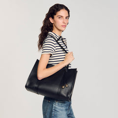 Sandro / Soft leather tote bag Black