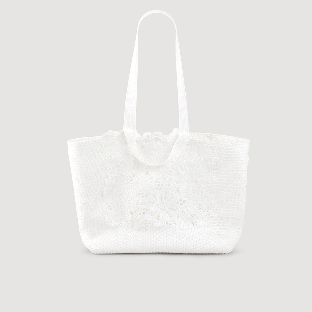 Sandro / Crochet tote bag Ecru