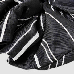 Sandro / Striped silk scrunchie Black