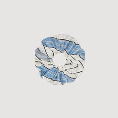 Sandro / Striped silk scrunchie Sky Blue