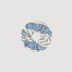 Sandro / Striped silk scrunchie Sky Blue