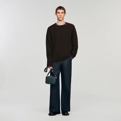 Sandro / Small reconstituted leather bag Steel