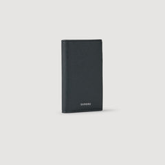 Sandro / Reconstituted leather leather wallet Steel