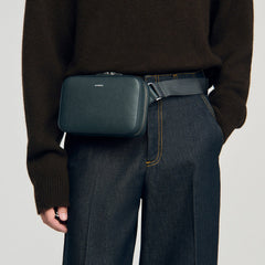 Sandro / Small reconstitued leather bag Steel