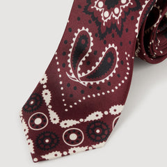 Sandro / Silk paisley print tie Bordeaux