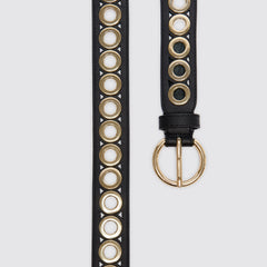 Sandro / Belt with round buckle and eyelets Black