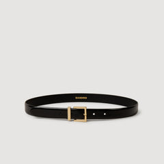 Sandro / Smooth leather belt Black