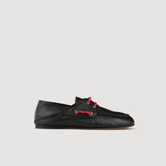 Sandro / Leather boat shoe loafers Black