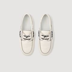 Sandro / Leather boat shoe loafers White