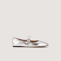 Sandro / Shiny leather ballet flats Silver