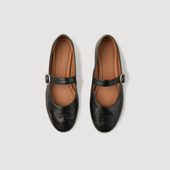 Sandro / Shiny leather ballet flats Black