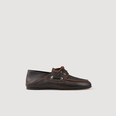 Sandro / Leather boat shoe loafers Brown