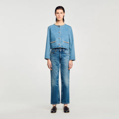 Sandro / Rhinestone denim jacket Blue Jean