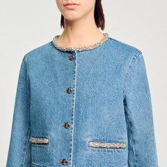 Sandro / Rhinestone denim jacket Blue Jean