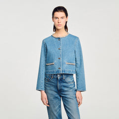 Sandro / Rhinestone denim jacket Blue Jean