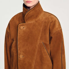 Sandro / Oversized suede jacket Brown