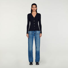 Sandro / Cardigan in certified viscose Black