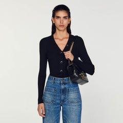 Sandro / Cardigan in certified viscose Black