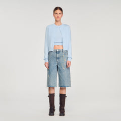 Sandro / Ruffled cardigan Sky Blue