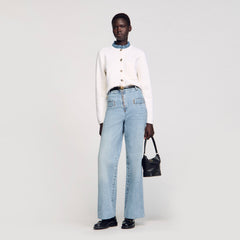 Sandro / High-neck cardigan Ecru