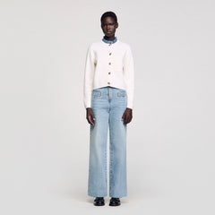 Sandro / High-neck cardigan Ecru