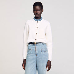 Sandro / High-neck cardigan Ecru