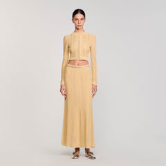 Sandro / Pointelle knit cardigan Gold
