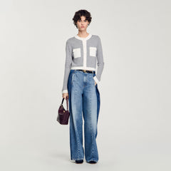 Sandro / Two-tone cardigan Grey