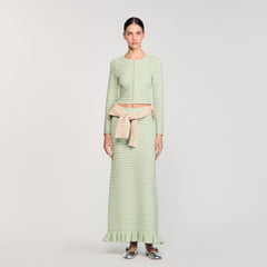 Sandro / Rhinestone cardigan Almond Green
