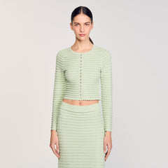 Sandro / Rhinestone cardigan Almond Green