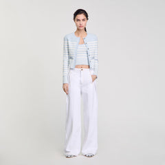 Sandro / Striped cardigan Sky Blue