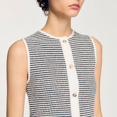 Sandro / Striped cardigan Black / White