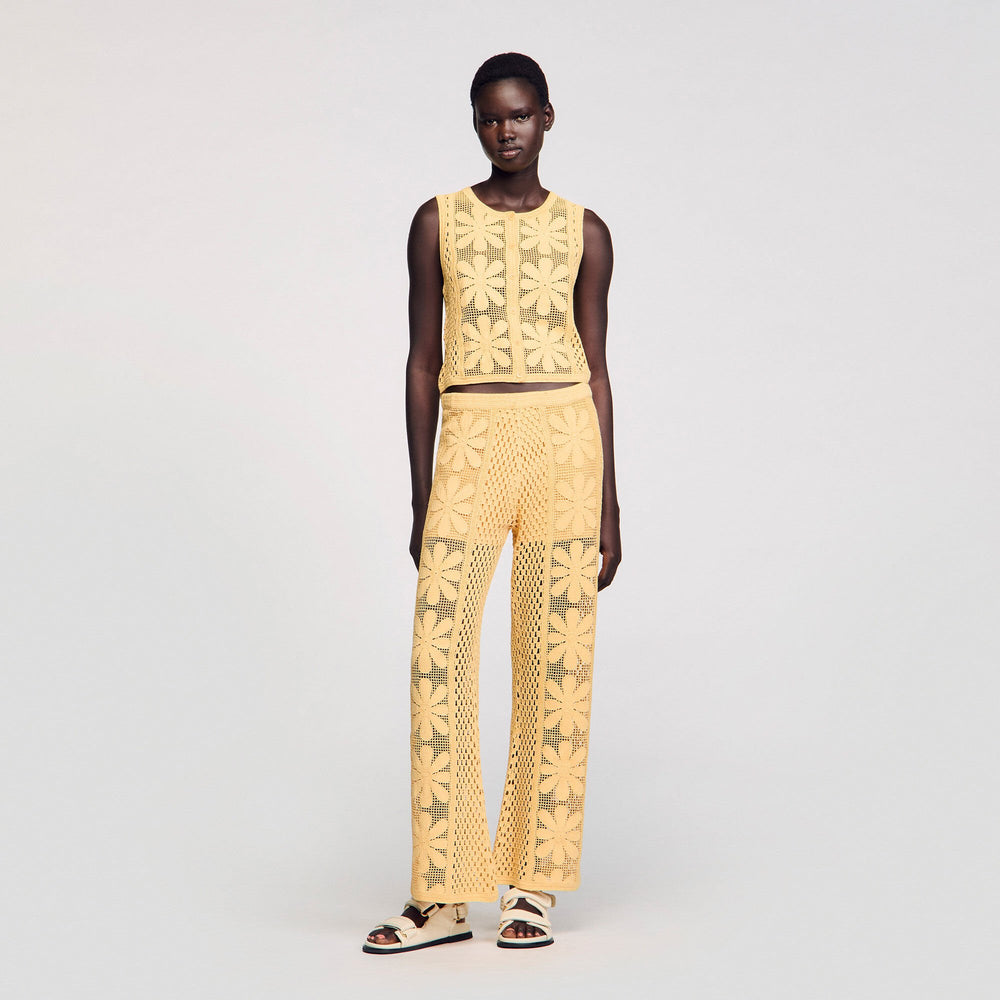 Sandro / Crochet top Yellow