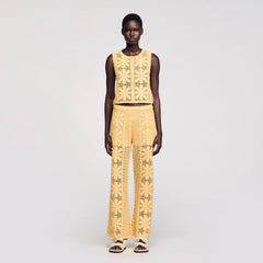 Sandro / Crochet top Yellow