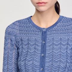 Sandro / Glitter knit cardigan Royal Blue