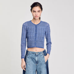 Sandro / Glitter knit cardigan Royal Blue