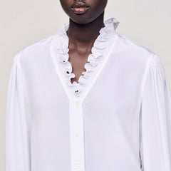 Sandro / Flowy silk shirt White