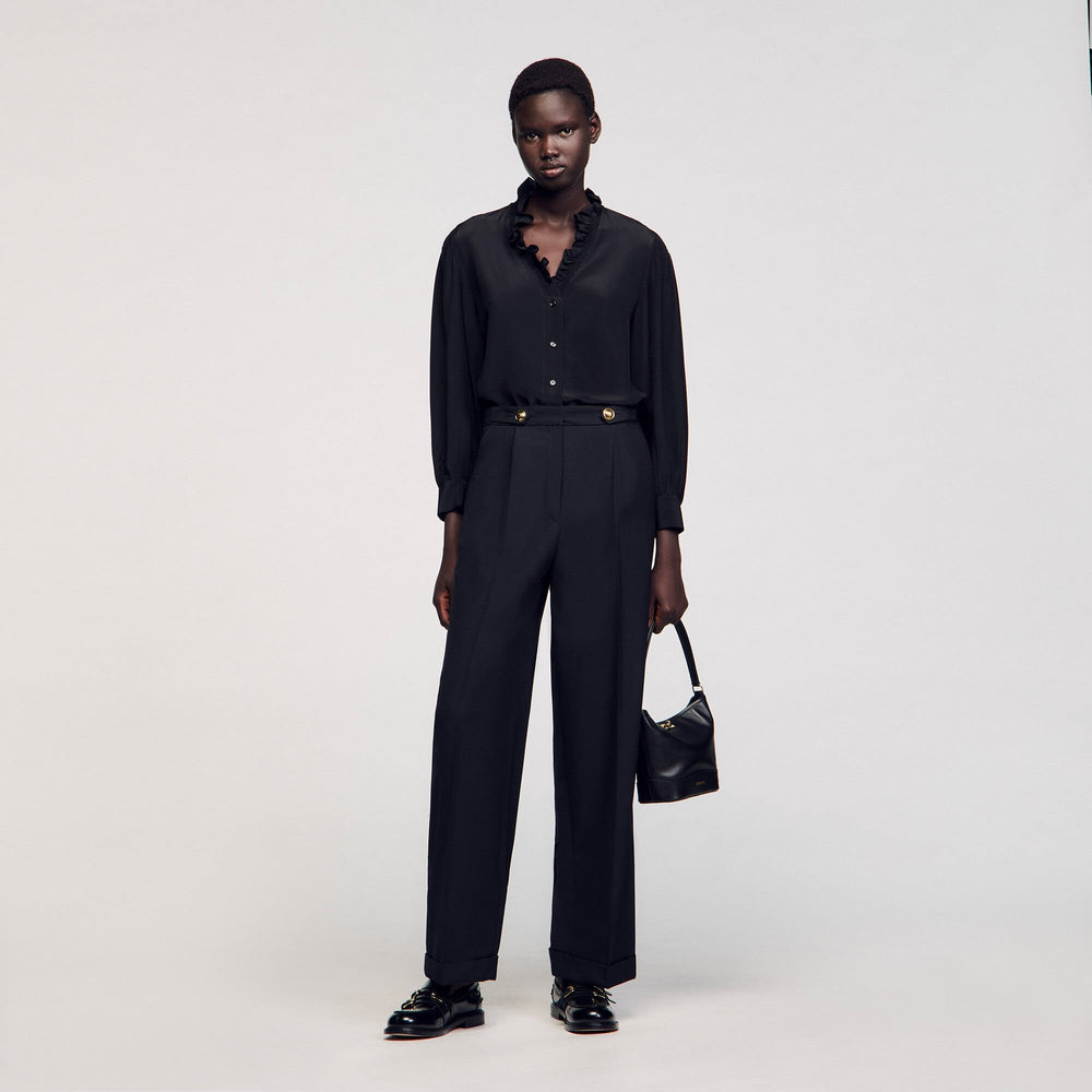 Sandro / Flowy silk shirt Black