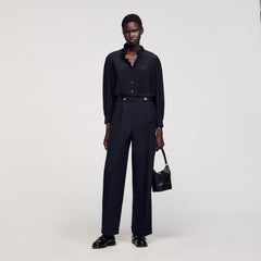 Sandro / Flowy silk shirt Black