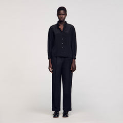 Sandro / Flowy silk shirt Black