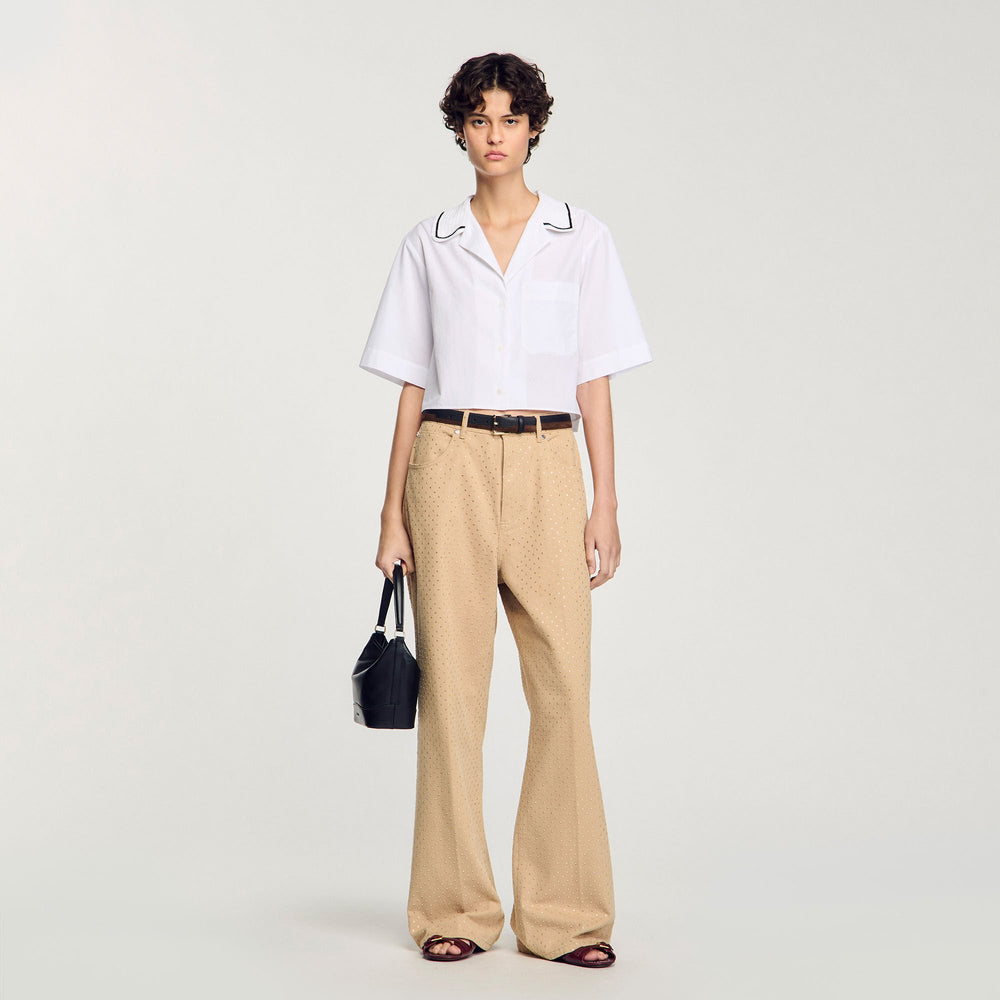 Sandro / Crochet collar shirt White