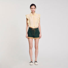 Sandro / Shirt collar with lace detail Light Yellow