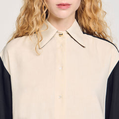 Sandro / Two-tone shirt Ecru