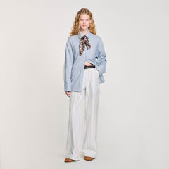 Sandro / Long tie-back shirt Sky Blue